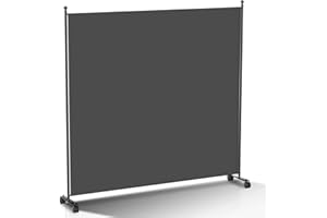 ‎VIGEVEE Vigevee Paravent Raumteiler Klappbar Freistehend Trennwand auf Rollen - Umkleide Sichtschutz Raumtrenner 1 Teilig 187x181 cm für Büros, Balkon - Anthrazit