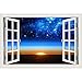 Produktbild Boonlig 3D Wandaufkleber, Weltraum Aufkleber Planet Galaxy Tapeten Wohnkultur Wohnzimmer Fenster Landschaft Home Aufkleber Wandbild Kunst,J,60x90cm