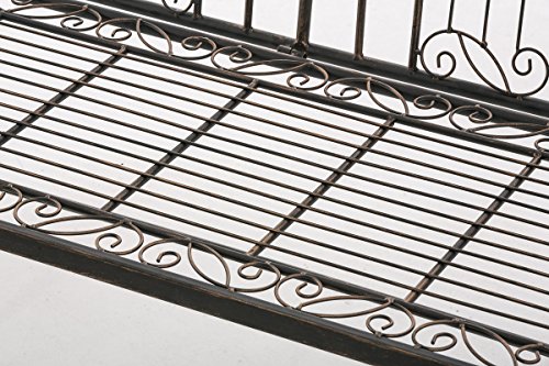 CLP Eisen-Gartenbank ADELE im Landhausstil, aus lackiertem Metall, 107 x 54 cm Bronze - 7