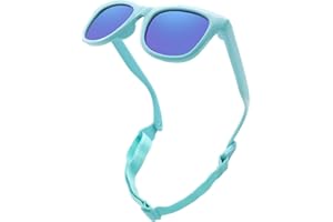 LOJUDI Baby Sonnenbrille Polarisierte mit Riemen Verstellbar Weicher Silikonrahmen für 0-24 Monate