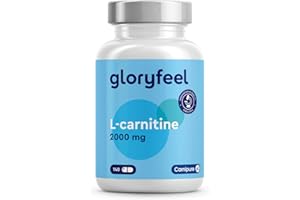 GLORYFEEL L-Carnitine Capsules - Branded Ingredient Carnipure® by Lonza - 140 Vegan Capsules - 2,000 mg of Pure L-Carnitine per Daily Dose - High-Dose Supplement Made in Germany