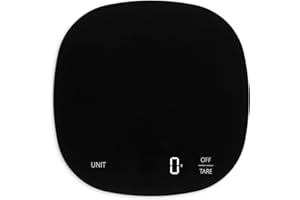 ADE Digitale Küchenwaage mit 15 kg Tragkraft | präzise Grammwaage | großes Display mit Leuchtziffern | inkl. AAA Batterien | abgerundetes Design | schwarz