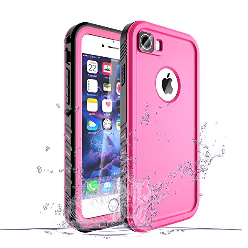 Gelink Waterproof Case for iPhone 7/8, Drop Resistant Underwater Full Sealed Cover, Outdoor Rugged Dirtproof Snowproof Shockproof IP68 Certified Waterproof Case for iPhone 7/8 (Pink)