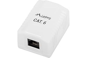 LANBERG Cat.6 UTP 1x gniazdo RJ45 białe