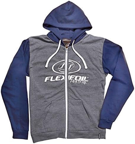 Men's Premium Quality Grey and Navy Retro Jakarta Zip Hoody Medium