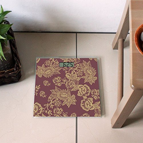 banjado – digitale Personenwaage Körperwaage 30cm x 30cm Glaswaage mit Motiv Alt Romantisch - 5