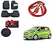 Auto Pearl Premium Quality Car Accessories Combo of Car Floor Foot Mats 4D Black. & Premium Make Red Black Car Pet Seat Cover. & Car Heavy Duty Jumper Booster Cables Anti Tangle Copper. For Chevrolet Beat Type-2 RS.2489.00