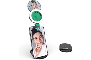W IWOTTO iWotto Anello di Luce LED per Cellulare con Supporto e Specchio - 3 Modalità e 7 Intensità di Luce -Anello Luminoso per Selfie -Luce Anulare Ricaricabile USB- 24 LED Universali per Smartphone, Tablet