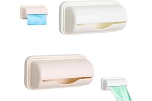 Yotlein 2 pièces Distributeur Sac Poubelle, Trash Bag Dispenser, Support De Sac en Plastique de Cuisine, Conteneur de Sac Poubelle Mural en Plastique, pour Les Cuisines et Les salles de Bains