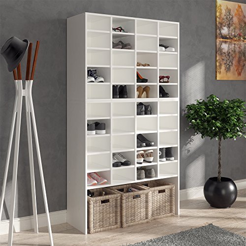 Schuhschrank HERMIA – für bis zu 20 Paar Schuhe und 4 Stiefel Schrank Schuhregal Schuhständer Schuhe Stiefelfach Schuhablage Standregal Weiß XXL - 5