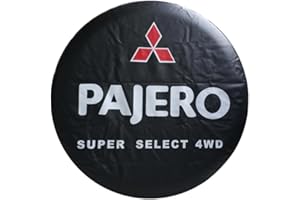 BUWAN Housse Roue de Secours pour Mitsubishi Pajero V93 V97 5 Seats 2007-2023, Couvre-Roue de Secours Personnalisés, Housse de Pneu Protection de Roue Résistante Aux Intempéries,17"