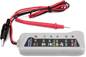 MIYINLA Comprobador de batería para Coche con LED Luz indicadora Detector de Sistema de Carga de batería de Coche para 12V Motocicletas, carritos de Golf y Autos