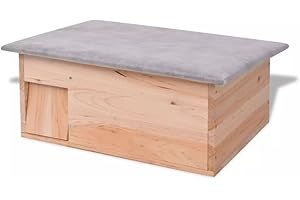 Susany Hedgehog House, Outdoor Hedgehog Houses, Predator-Proof Outdoor Habitat, Feeding Station and Home, Best Pet Garden Hedgehogs Wooden Houses, 45x33x22 cm Wood