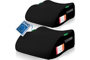 STIMO 2er Set Kindersitzerhöhung ergonomisch Kinder 135-150 cm Sitzerhöhung Auto Sitz ECE R129 Bezug waschbar (Schwarz)