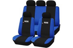 LUPEX SHOP Coprisedili auto universali Made in Italy aibarg compatibili - modello Racing (Blu royal)