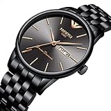 Nibosi Herren Luxus-Armbanduhr, Herren, Sport-Quarzuhrwerk, Edelstahl, wasserdicht, mit Geschenk-Box