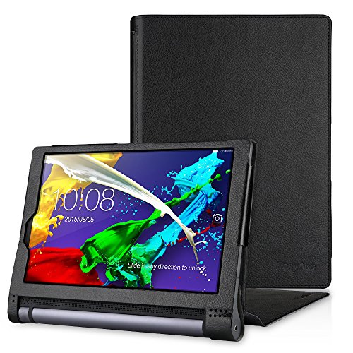 Lenovo YOGA Tablet 3-10 Hülle, EasyAcc Case Cover Tasche Etui - Folio Kunstleder Schutzhülle mit Auto Sleep / Wake geeignet für Lenovo Yoga 3-10 25,65 cm (10,1 Zoll HD IPS) Tablet , Schwarz