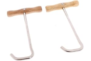 UNKNOW 17 x 10,2 x 5,6 cm, stivali equestri tira stivali ganci con manico in legno, attrezzatura sportiva equestre, 2 pezzi