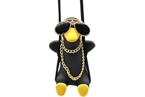 VicBou Car accessories Swing Duck, Swinging Car Ornaments, Car Accessories, Car Pendant, for Rear View Mirror, Car Pendant Sunglasses Duck Swing (Black)