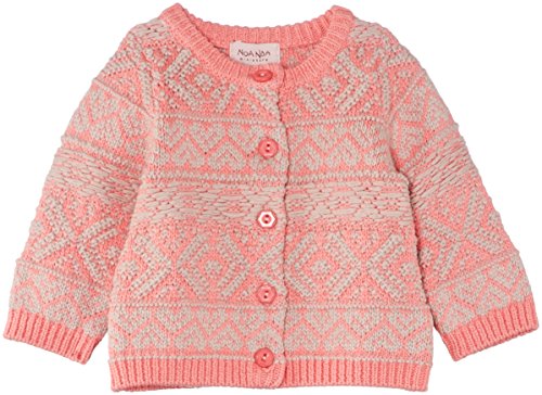 Noa Noa Baby Girls Cotton Slub Cardigan, Pink (Peach Blossom), 0-6 Months (Manufacturer Size:3)