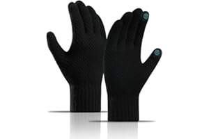 MEETTIKEY Gants Homme,Gants d'hiver en Tricot avec écran Tactile,Gant Chauffant Thermique pour Homme et Femme,Convient pour la course à pied, la conduite, le vélo, le ski, les cadeaux