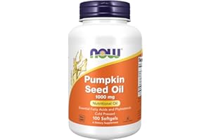 Now Foods, Pumpkin Seed Oil (Olio di Semi di Zucca), 1000mg, 100 Softgel, Testato in Laboratorio, Senza Soia, Senza Glutine, Non OGM