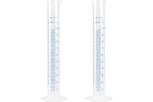 MIKIULY Cilindros Medidores de Plástico,Probeta graduada,Cilindro de Medición Laboratorio,Cilindro Graduado de Plástico,Probetas Graduadas,100 ml,para Uso en Laboratorio y Hogar,2 Pcs