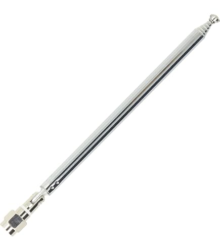 Antenna Telescopica Regolabile Con Connettore SMA Maschio – Ricambio In Lega Per Radio, TV E LimeSDR (40MHz-6G, 6 Sezioni, Argento)