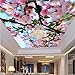 Produktbild Qwerlp Wandbild-Fototapete 3D Stereoskopische Pfirsichblüte Zenith Decke Wandbild 3D Wohnzimmer Tapeten Moderne Hauptdekoration-260Cmx195Cm