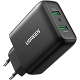 UGREEN 18W+18W USB Charger Quick Charge 3.0 2 Port Charging Adapter USB Power Bank Compatible with Galaxy S10 S9 S8 A53 A51 A