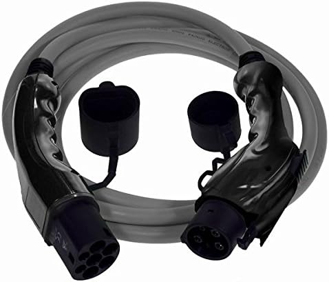 Premium EV Charging Cable Type 1 to Type 2 32Amp In Grey Includes Carry Case (5 Meter)