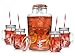 Produktbild Sänger Vintage Getränkespender Set 9 Liter mit Eiseinsatz, Henkelgläsern 0,4 Liter 12 teilig | Premium Dispenser mit Edelstahl Zapfhahn und 2 Deckeln | Trinkgläser inklusive Strohhalm