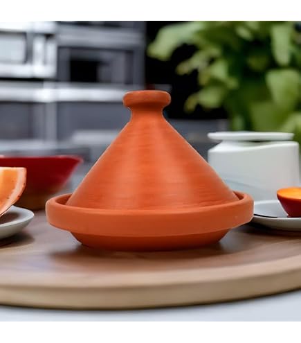 Adaptateur Plaque Induction Tajine Marocain En Terre Cuite 30cm - 4-5 Personnes - Fait Main à Marrakech - Cuisson Saine Four Gaz Barbecue Compatible