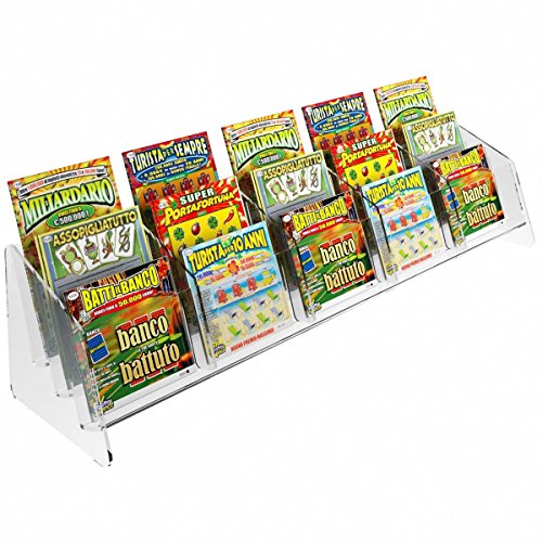 Avà srl Espositore gratta e Vinci da banco in plexiglass Trasparente a 15 Tasche