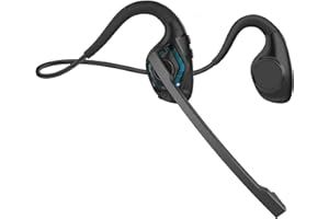 Giveet Bluetooth Headset with Microphone, Open Ear Headphones Wireless Noise Cancelling for Phone Laptop PC Computer, 10 Hours Playtime, Lightweight & Comfortable for Office Driving Working Home