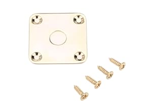 Musiclily Pro Metall Flat Bottom Klinkenbuchsenplatte Square Jack Plate für Epiphone USA Les Paul Style Gitarre, Gold