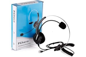 PChero®Reemplazo Auricular telefono Auricular de Teléfono Profesional Estéreo para Teléfono Fijo y Dispositivo Telefónico (Can no es compatible con Panasonic Cisco AVAYA)