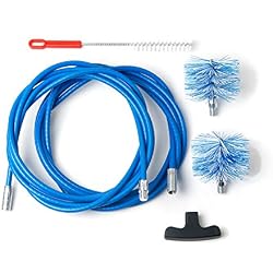 BARETTO - Kit 6 Mètres de Ramonage - 2 Brosses Pellet 80 et 100mm - Kit Nettoyage de Poêle à Pellets / Granulés