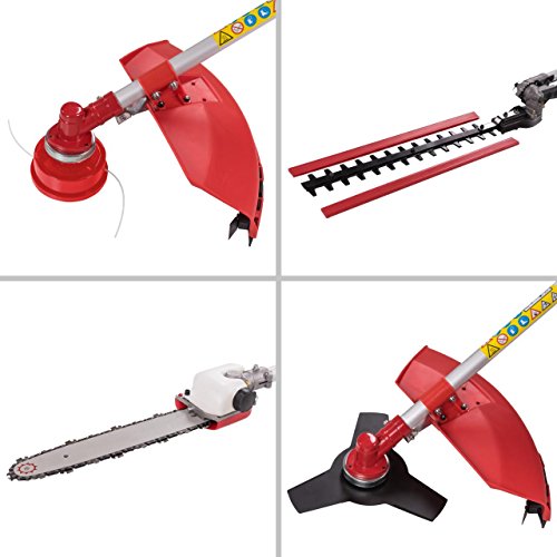 Rotfuchs 5in1 Multifunktionsschneider Benzin Gartengerät Motorsense Rasentrimmer 3PS Heckenschere Hochentaster Verlängerung TÜV SÜD GS geprüft - 5