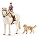 Produktbild Schleich Horse Club Spiel-Set Neuheiten 2017 - Ausritt ins Grüne - Freizeitreiterin mit Pferd 42359 und Golden Retriever Hündin 16395 Figuren-Set 2-teilig