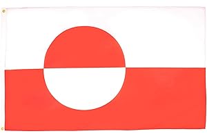 AZ FLAG - Greenland Flag - 2x3 Ft - 100D Polyester Denmark - Greenlander Banner with Two Metal Grommets - Fade Resistant - Vivid Colors - 2' x 3' Feet - 90x60 Cm