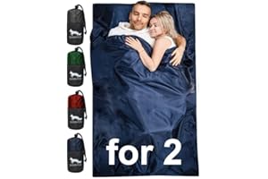 Silkrafox Compact for 2 - Sac de couchage cabane ultra léger pour 2 personnes Incrustation microfibre imitation soie sac de couchage été coutil