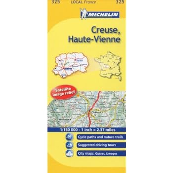 Michelin Map France: Creuse, Haute-vienne 325