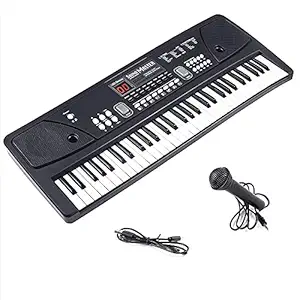 SNV Keys Electric Piano Keyboard,Multi-Function Portable Piano for Kids with Recording Microphone Electronic Keyboards for Beginners Kid Musical Toys Instrumental Piano (Black) (61 Keys Musical Piano)