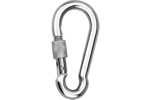 YOUKA OULVLIFE Moschettone con chiusura, moschettone per carichi pesanti, moschettone in acciaio al carbonio zincato con chiusura a vite