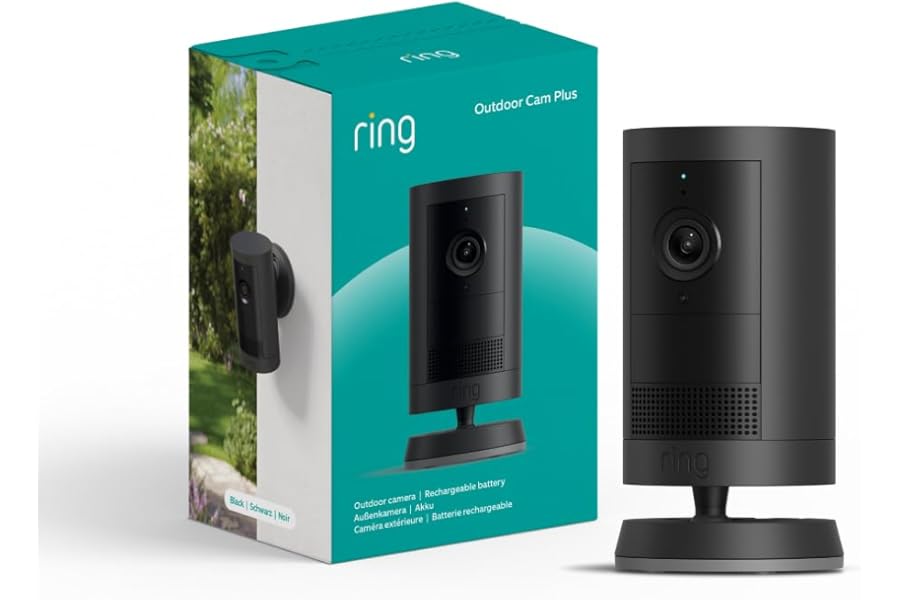 Ring Outdoor Camera Plus (newest gen) Battery | Wide-Angle 2K Video with Ring Vision I DIY Wireless Outdoor Security Camera | alternative to CCTV system I 30-day free trial of Ring Subscription Plan