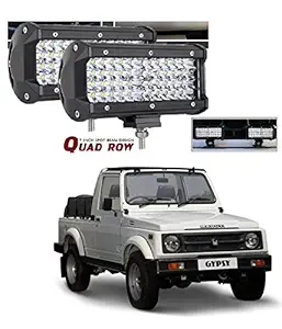 PRIKNIK 7 Inch 40 LED 120 Watt Cree Four Row LED Bar Work Fog Light Driving Lamp Compatible with Maruti Suzuki Gypsy King - ( White) 2 Pieces