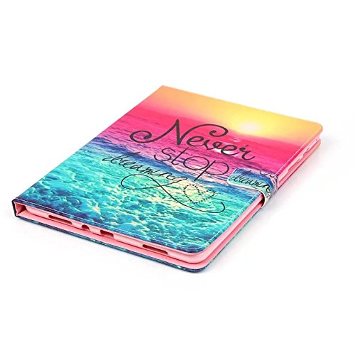 Samsung Galaxy Tab A 9.7 SM-T550 Hülle, DEENOR Bunt Malerei und Stilvoll Zeichnung Brieftasche Case Buch-Stil PU Leder Flip Protective Stand Tasche Schutzhülle Hülle für Samsung Galaxy Tab A 9.7 SM-T550. (Green Sea) - 7