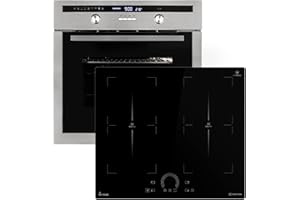 KKT KOLBE Autarkes Herdset: 60cm Einbaubackofen EB8013ED + 59cm Induktionskochfeld IH85904FZ | Drehspieß | Kerntemperaturfühler | Grill | Heißluft | Teleskopauszüge | Automatik-Timer | SET8013IH594FZ