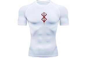 Fosike Berserk Manga Impreso Camiseta, Secado Rápido Ropa Fitness Hombres Running Training Wear, Mallas De Baloncesto para Hombre, Ropa De Compresión De Alta Elasticidad